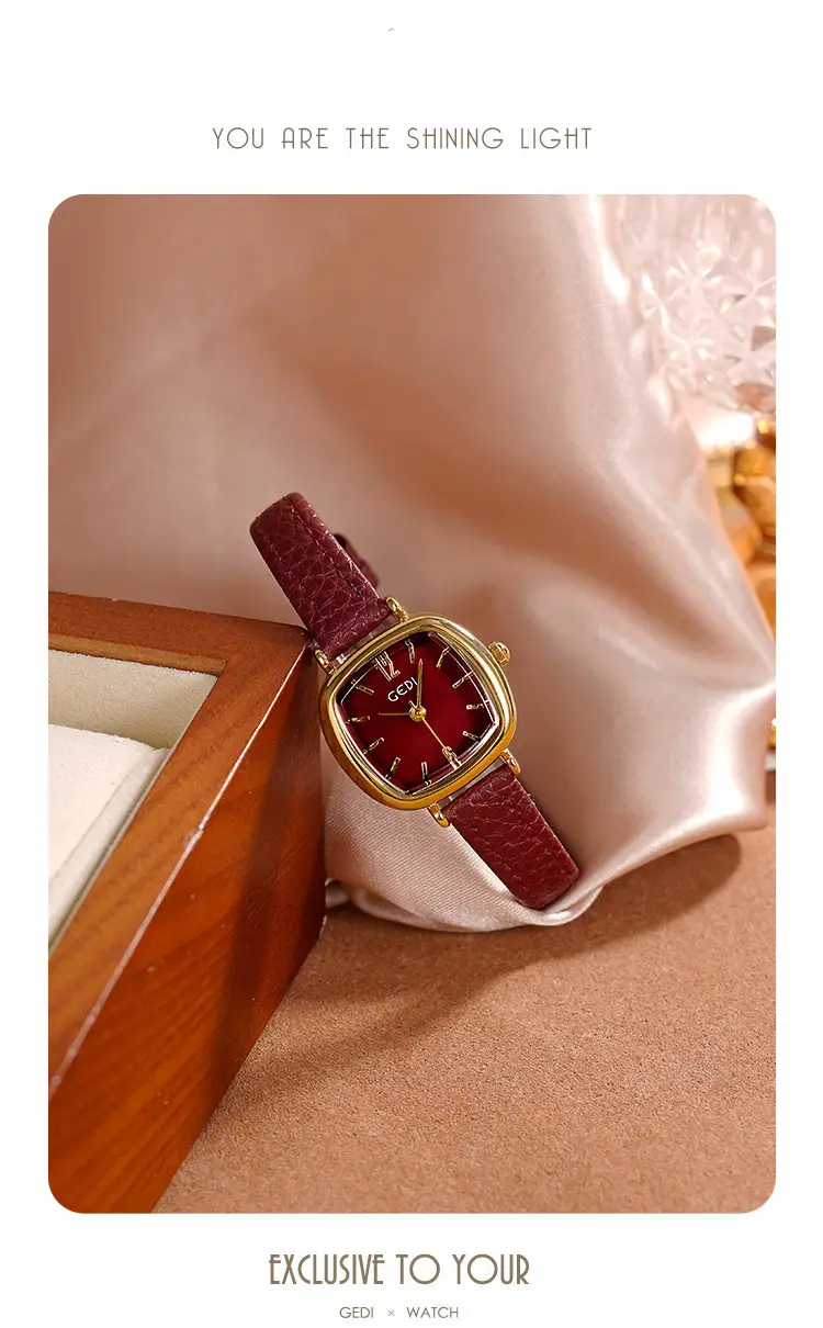Goldie Women's Red Leather Belt Quartz Watch Small — feature 9