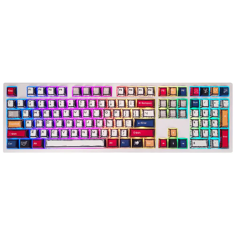 Comic Style Graffiti Keycap Original Pbt Five-Sided Sublimation Mechanical Keyboard Cap Adapted to 68/84/87/98/108