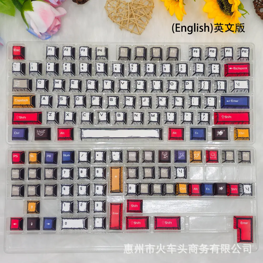 Comic Style Graffiti Keycap Original Pbt Five-Sided Sublimation Mechanical Keyboard Cap Adapted to 68/84/87/98/108 — feature 22
