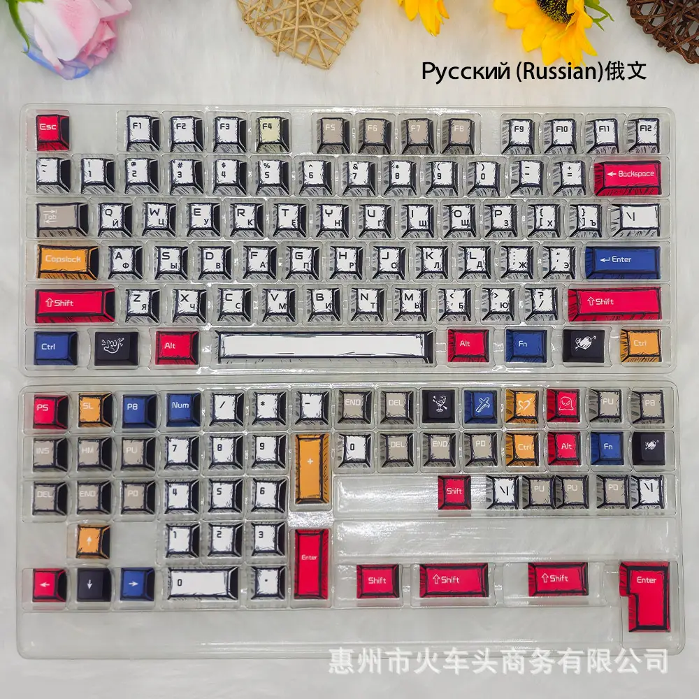 Comic Style Graffiti Keycap Original Pbt Five-Sided Sublimation Mechanical Keyboard Cap Adapted to 68/84/87/98/108 — feature 24