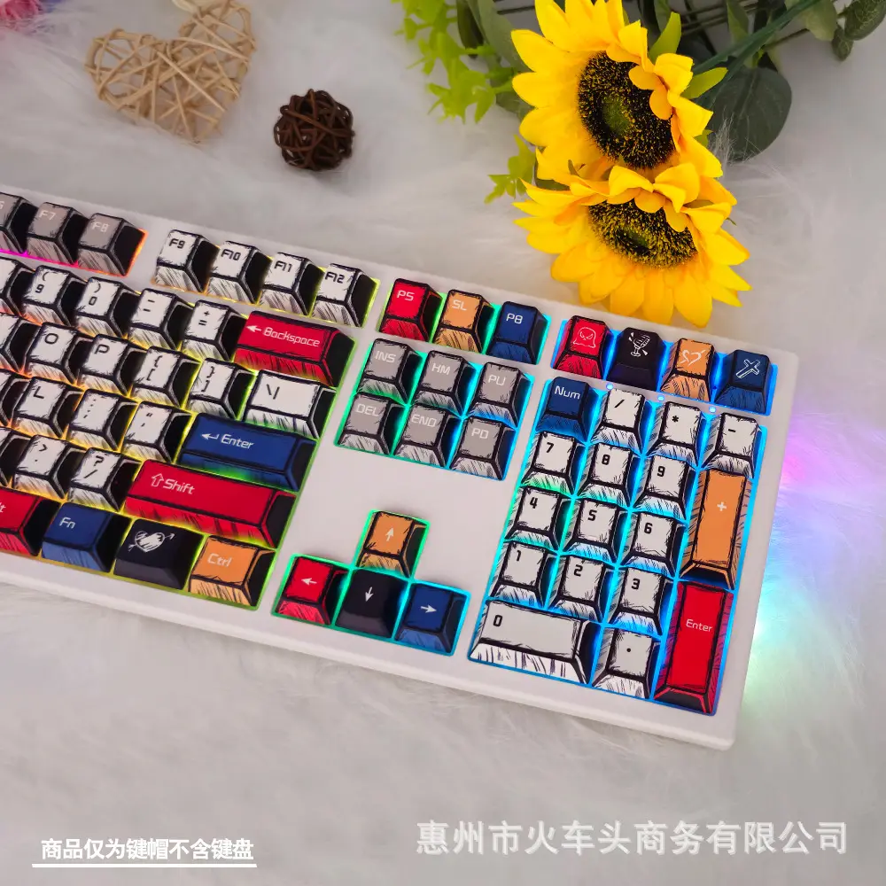 Comic Style Graffiti Keycap Original Pbt Five-Sided Sublimation Mechanical Keyboard Cap Adapted to 68/84/87/98/108 — feature 7