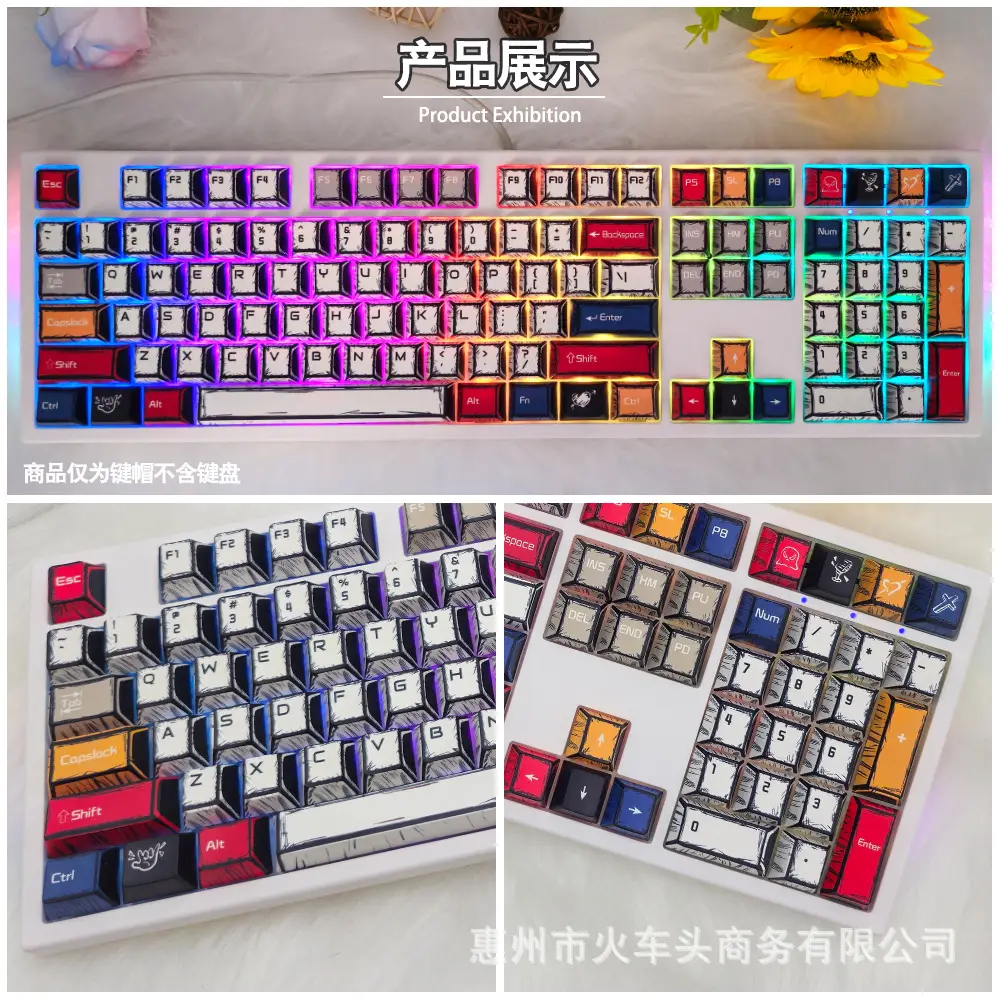 Comic Style Graffiti Keycap Original Pbt Five-Sided Sublimation Mechanical Keyboard Cap Adapted to 68/84/87/98/108 — feature 8