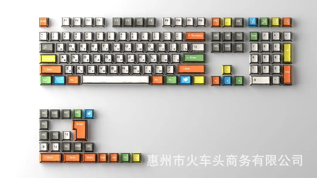 Comic Style Graffiti Keycap Original Pbt Five-Sided Sublimation Mechanical Keyboard Cap Adapted to 68/84/87/98/108