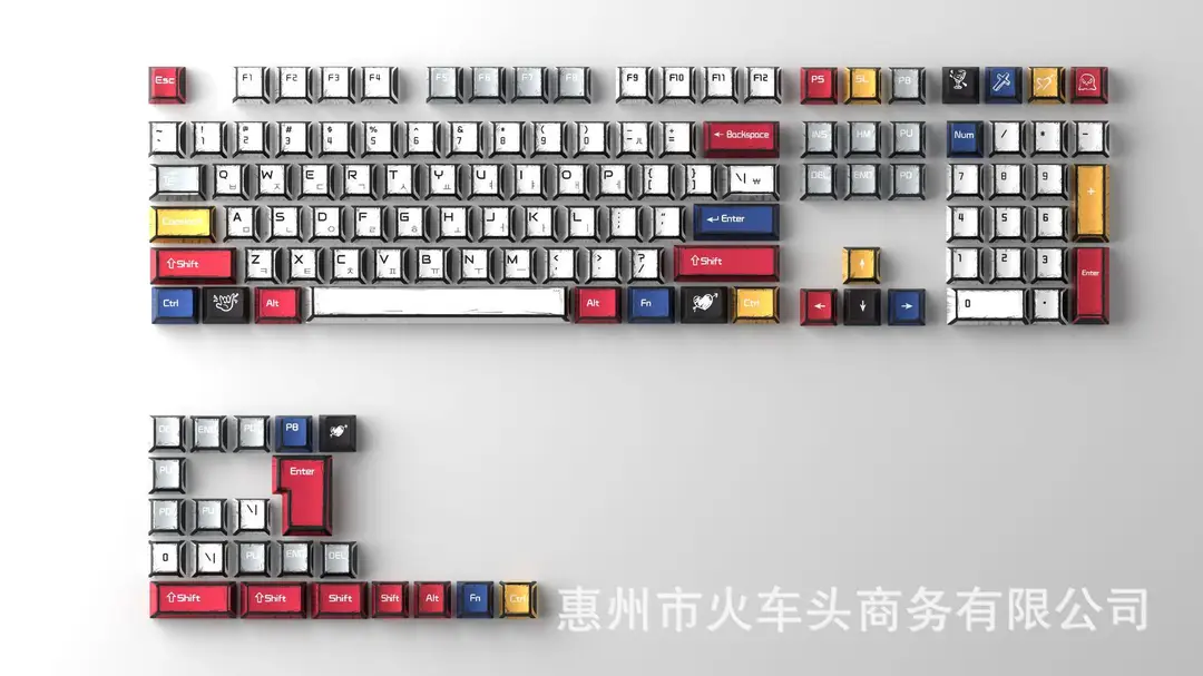 Comic Style Graffiti Keycap Original Pbt Five-Sided Sublimation Mechanical Keyboard Cap Adapted to 68/84/87/98/108