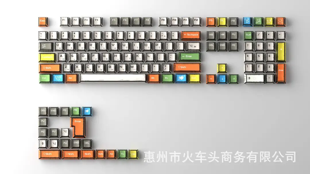 Comic Style Graffiti Keycap Original Pbt Five-Sided Sublimation Mechanical Keyboard Cap Adapted to 68/84/87/98/108