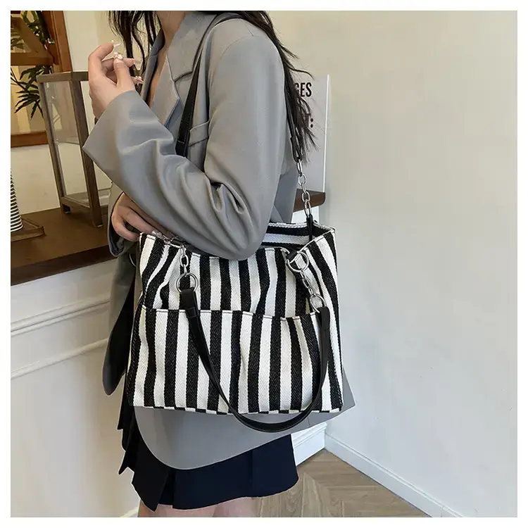 Cross-Border Korean Large Striped Tote Bag — feature 15