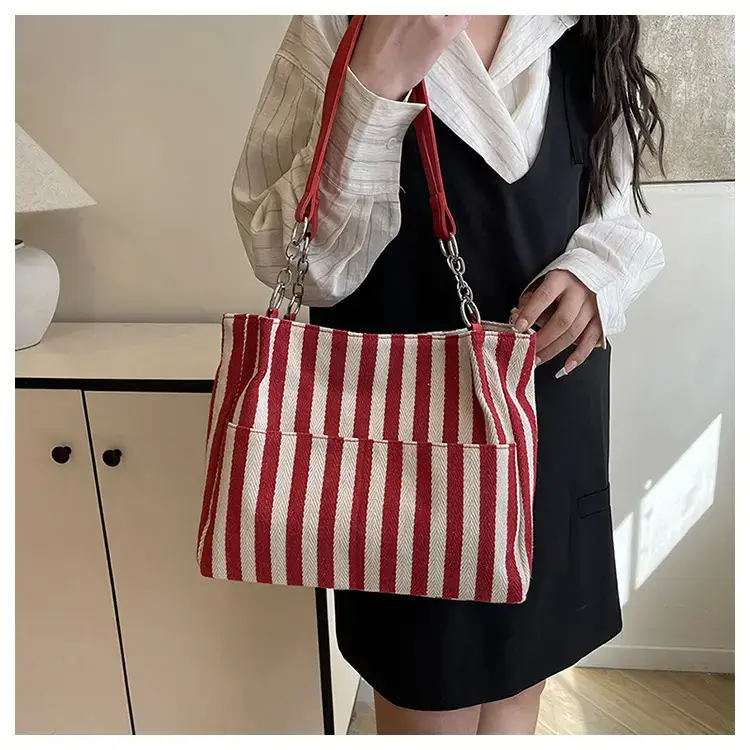 Cross-Border Korean Large Striped Tote Bag — feature 17