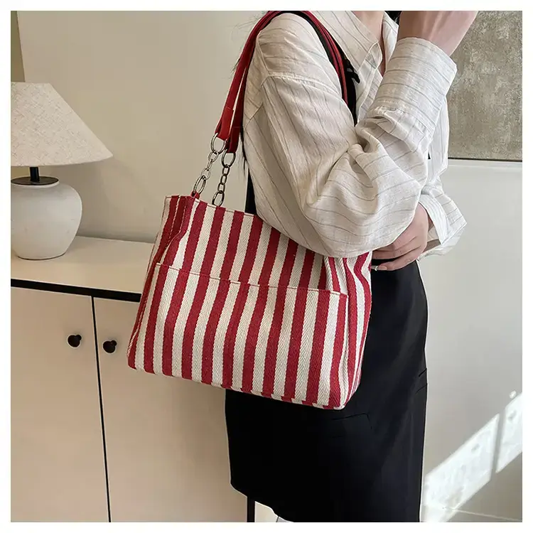 Cross-Border Korean Large Striped Tote Bag — feature 18