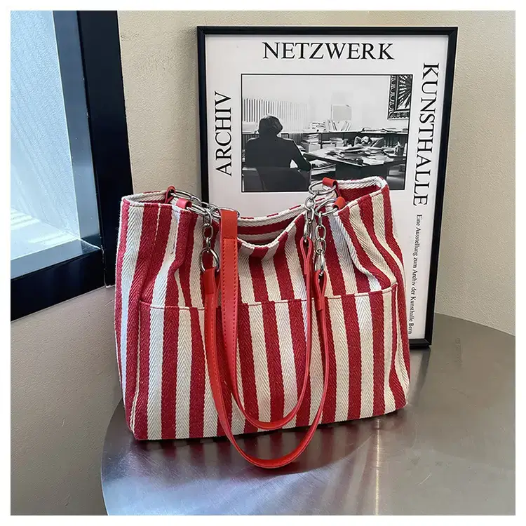 Cross-Border Korean Large Striped Tote Bag — feature 23