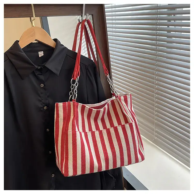 Cross-Border Korean Large Striped Tote Bag — feature 24