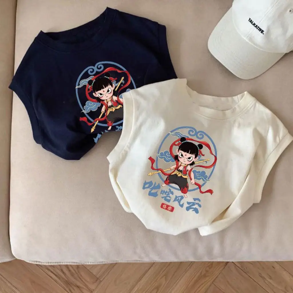 Nezha Cartoon T-Shirt for Girls Boys Cotton Short Sleeve — feature 10