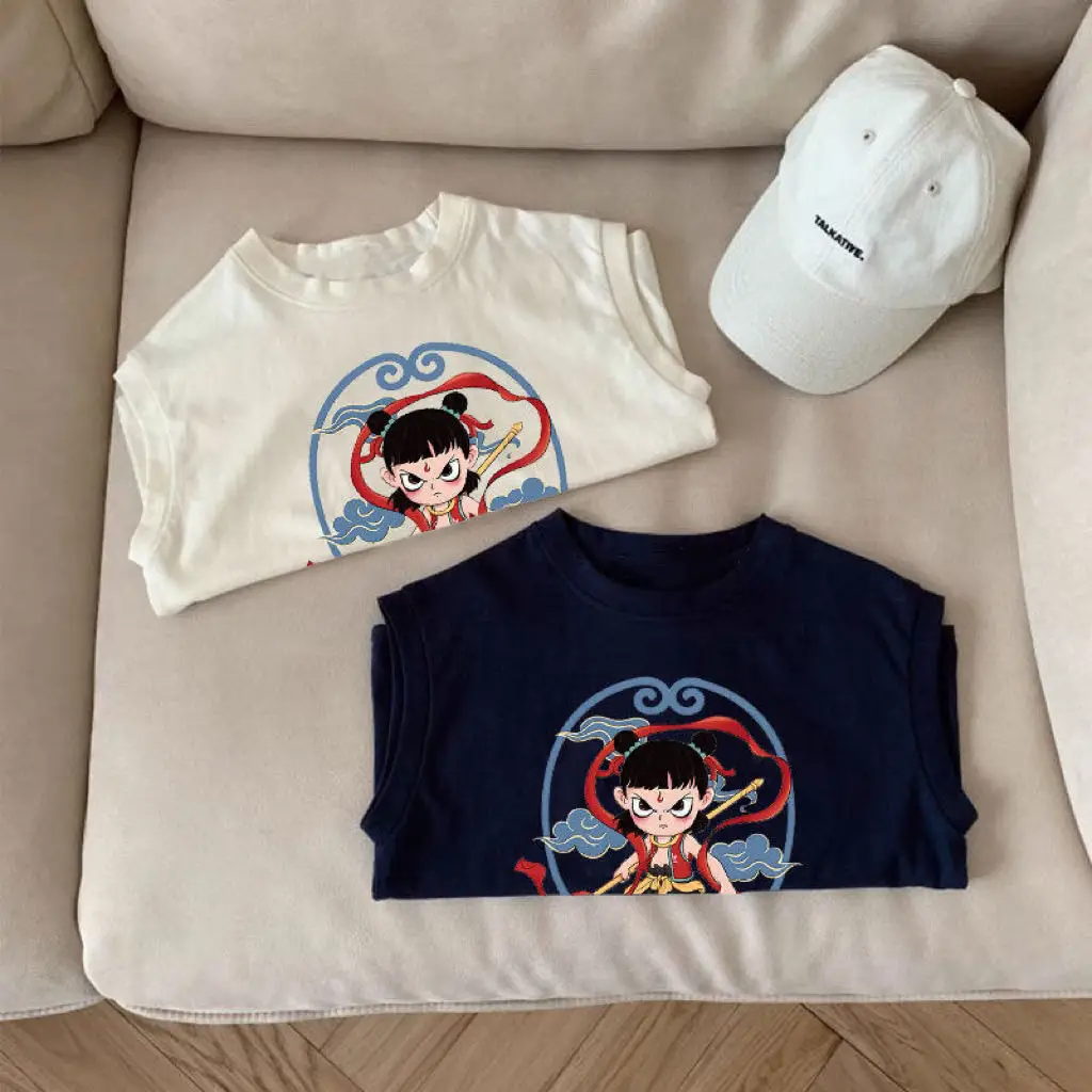 Nezha Cartoon T-Shirt for Girls Boys Cotton Short Sleeve — feature 11