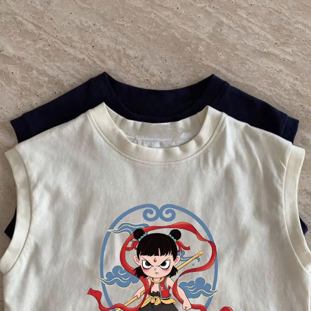 Nezha Cartoon T-Shirt for Girls Boys Cotton Short Sleeve — feature 13