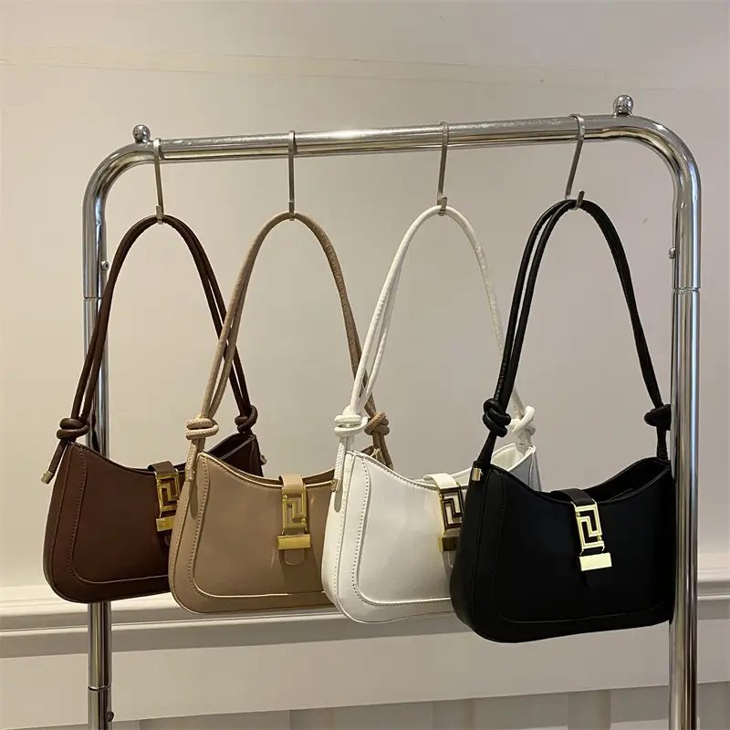 Women's Beige Crossbody Bag with Gold Clasp