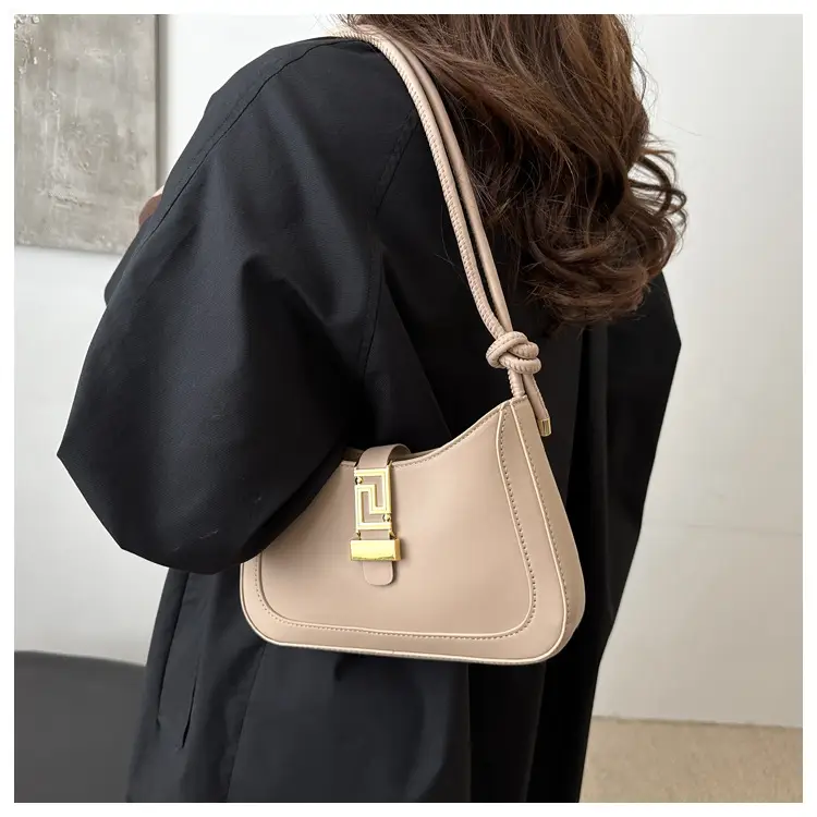 Women's Beige Crossbody Bag with Gold Clasp — feature 12