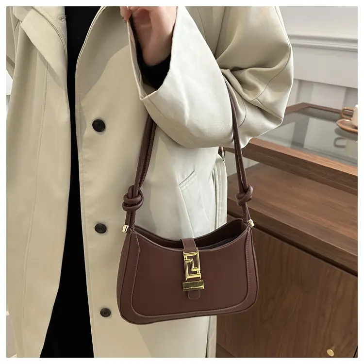Women's Beige Crossbody Bag with Gold Clasp — feature 13