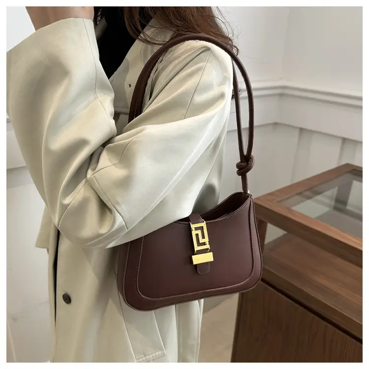 Women's Beige Crossbody Bag with Gold Clasp — feature 14