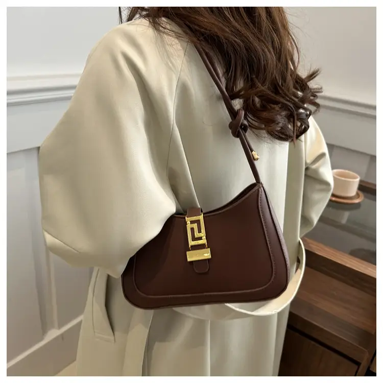 Women's Beige Crossbody Bag with Gold Clasp — feature 15