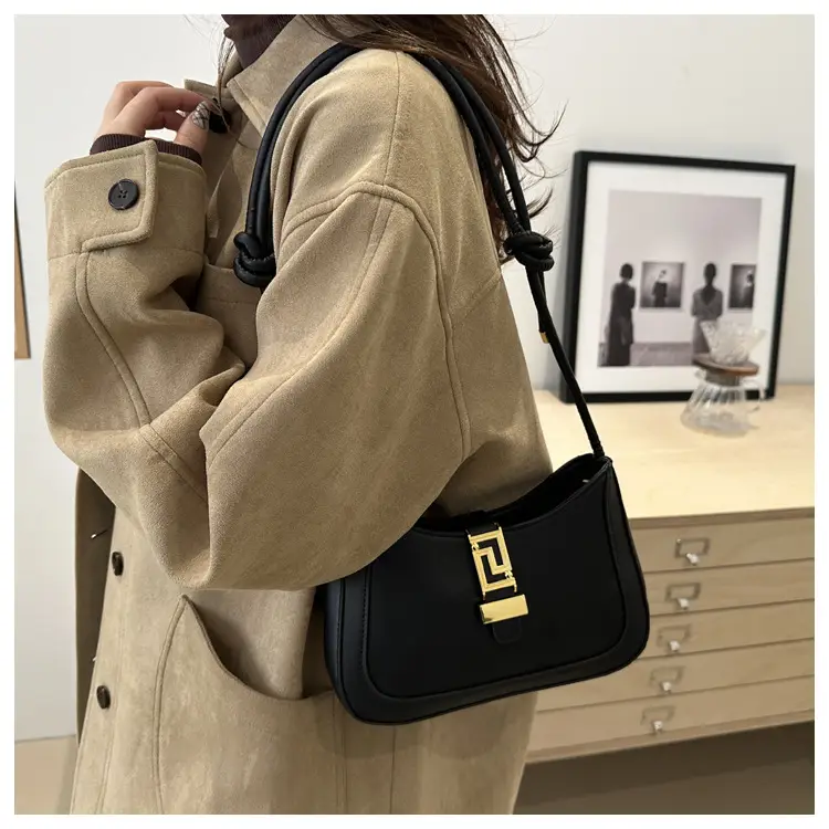 Women's Beige Crossbody Bag with Gold Clasp — feature 17