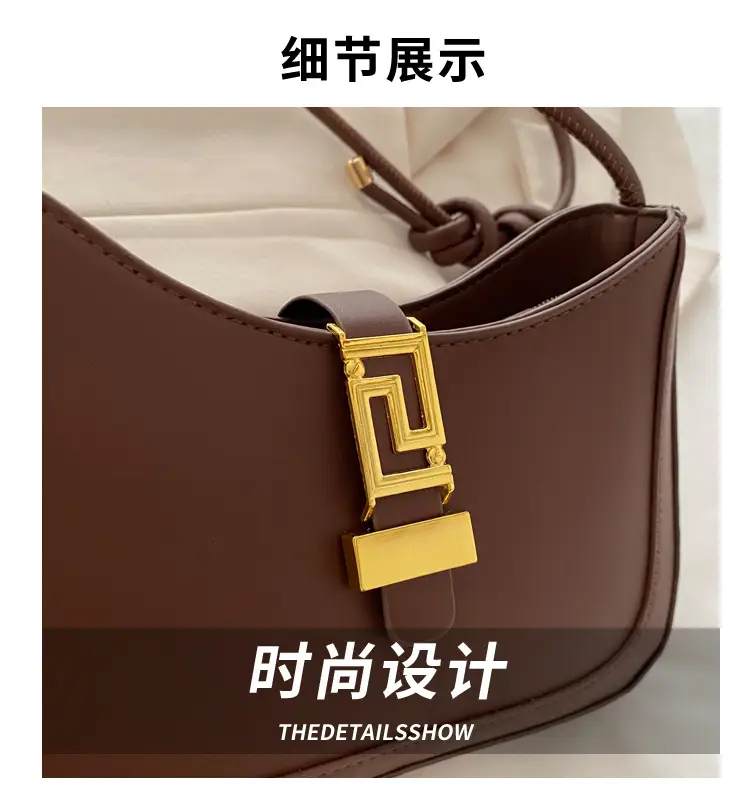 Women's Beige Crossbody Bag with Gold Clasp — feature 2