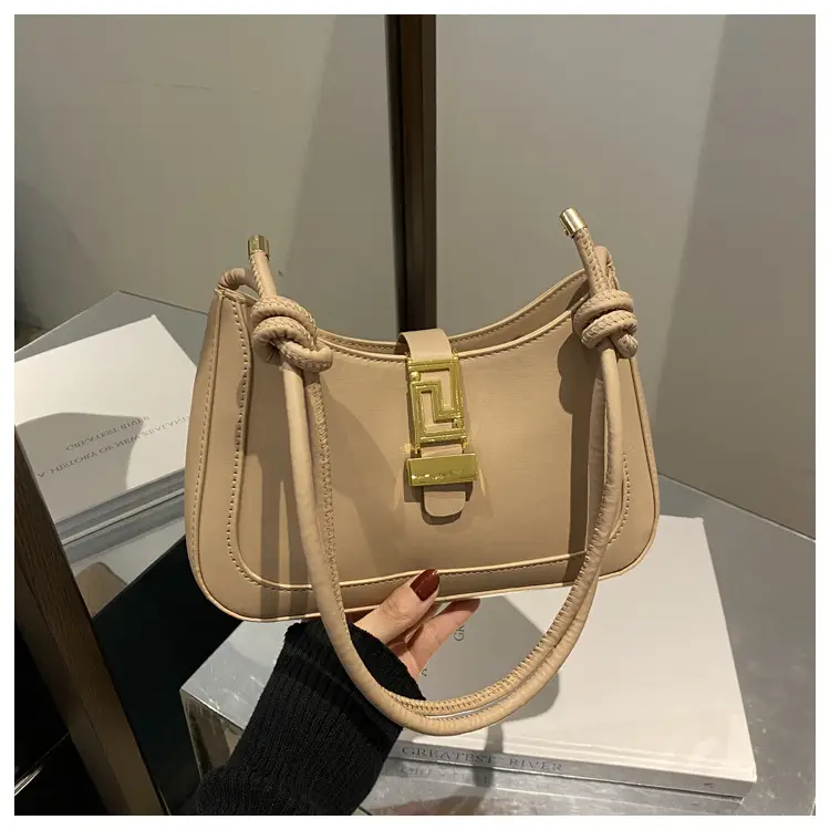 Women's Beige Crossbody Bag with Gold Clasp — feature 22