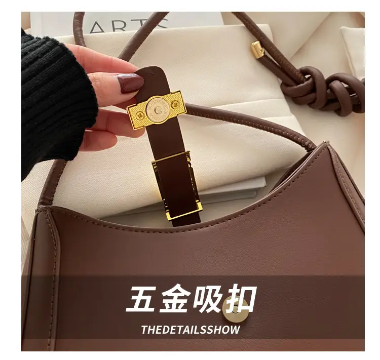 Women's Beige Crossbody Bag with Gold Clasp — feature 3