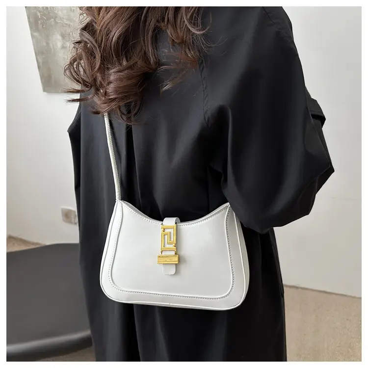 Women's Beige Crossbody Bag with Gold Clasp — feature 7