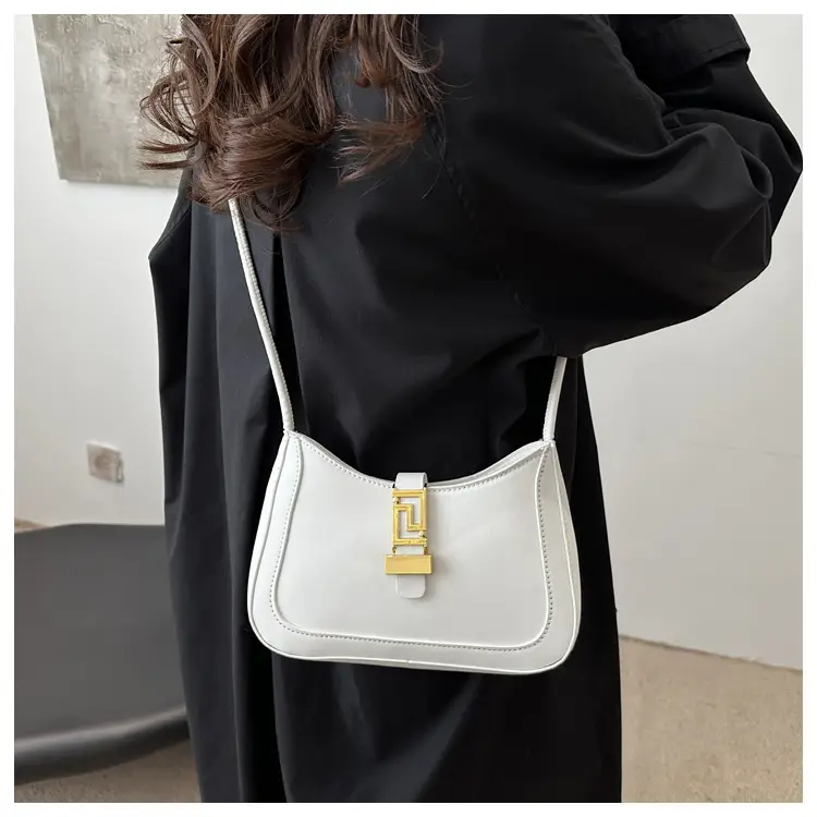 Women's Beige Crossbody Bag with Gold Clasp — feature 8