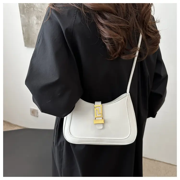 Women's Beige Crossbody Bag with Gold Clasp — feature 9