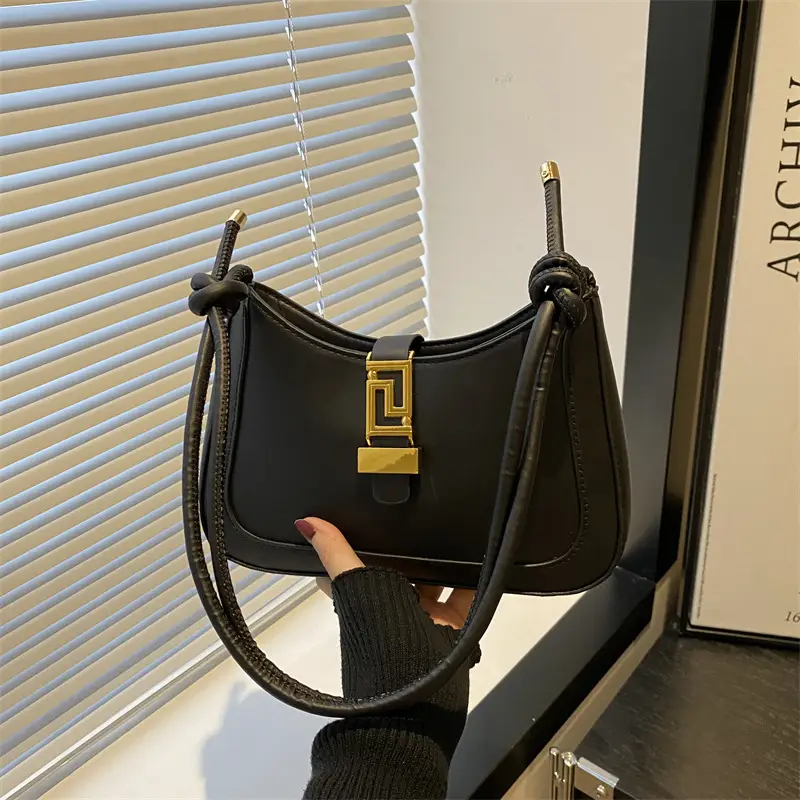 Women's Beige Crossbody Bag with Gold Clasp