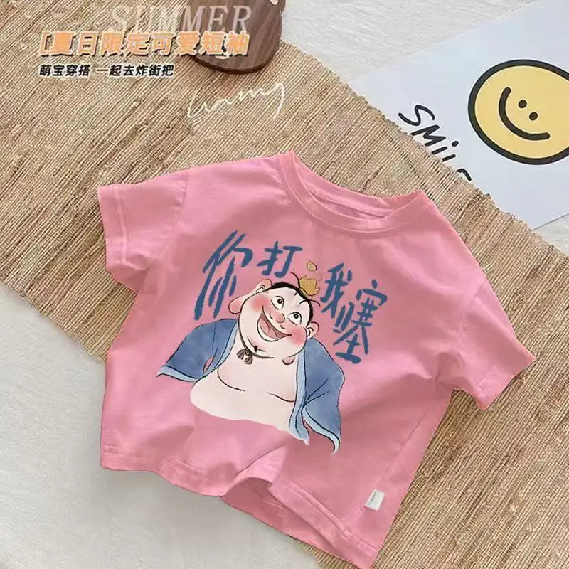 100% Cotton Nezha Boys T-Shirt Black Short Sleeve - Image 7