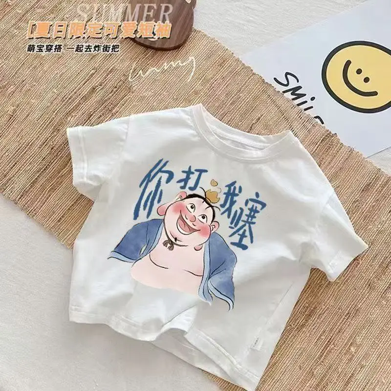100% Cotton Nezha Boys T-Shirt Black Short Sleeve - Image 10