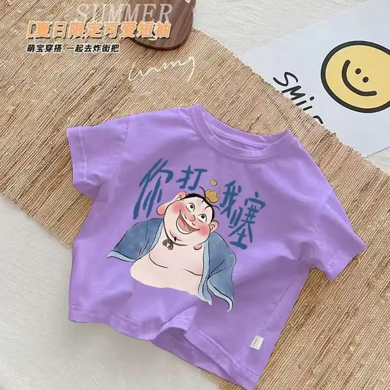 100% Cotton Nezha Boys T-Shirt Black Short Sleeve — feature 3