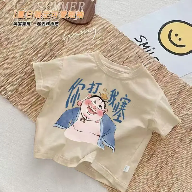 100% Cotton Nezha Boys T-Shirt Black Short Sleeve - Image 4