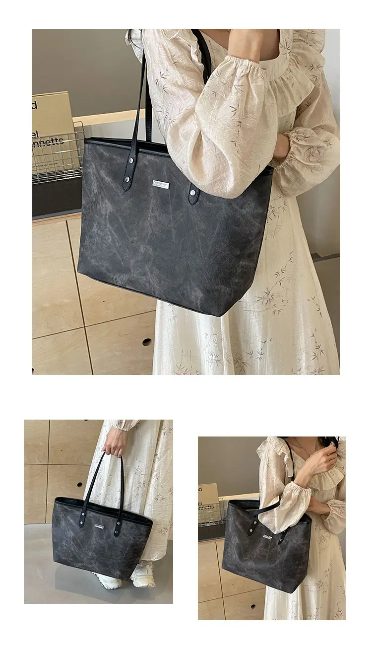 Women's Beige Large Capacity Shoulder Tote Bag 2025 — feature 14