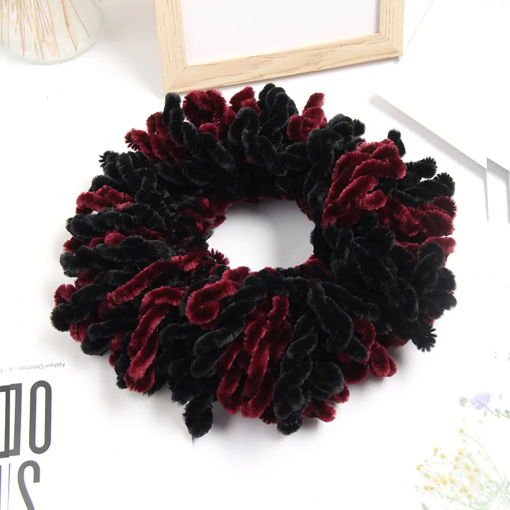 Two-Color Woolen Hair Tie for Women Muslim Headdress - Image 5