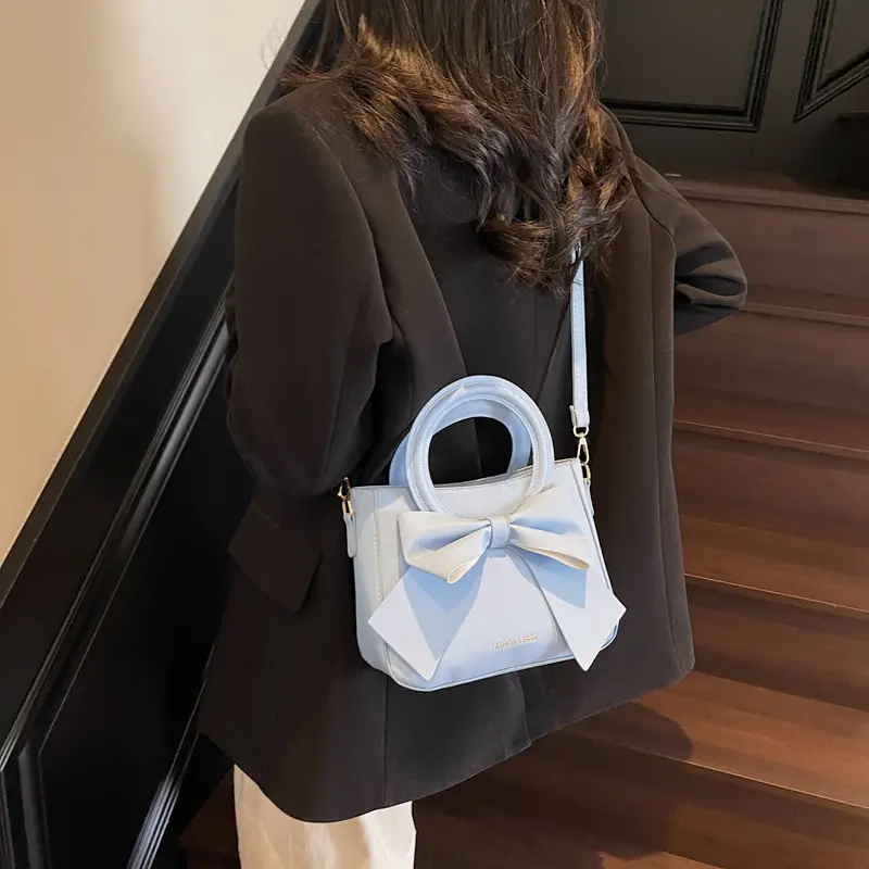 Women's Elegant Bowknot Shoulder Bag Beige - Image 9