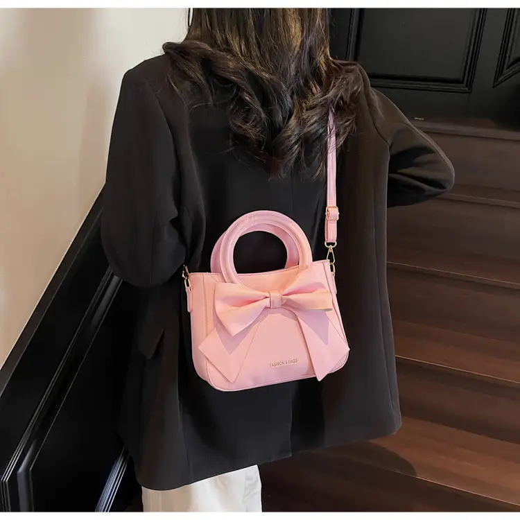 Women's Elegant Bowknot Shoulder Bag Beige — feature 13