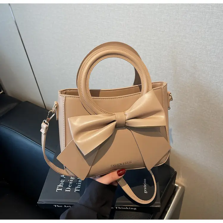 Women's Elegant Bowknot Shoulder Bag Beige — feature 21