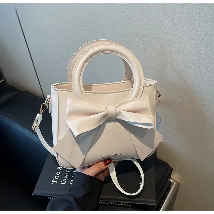 Women's Elegant Bowknot Shoulder Bag Beige — feature 22