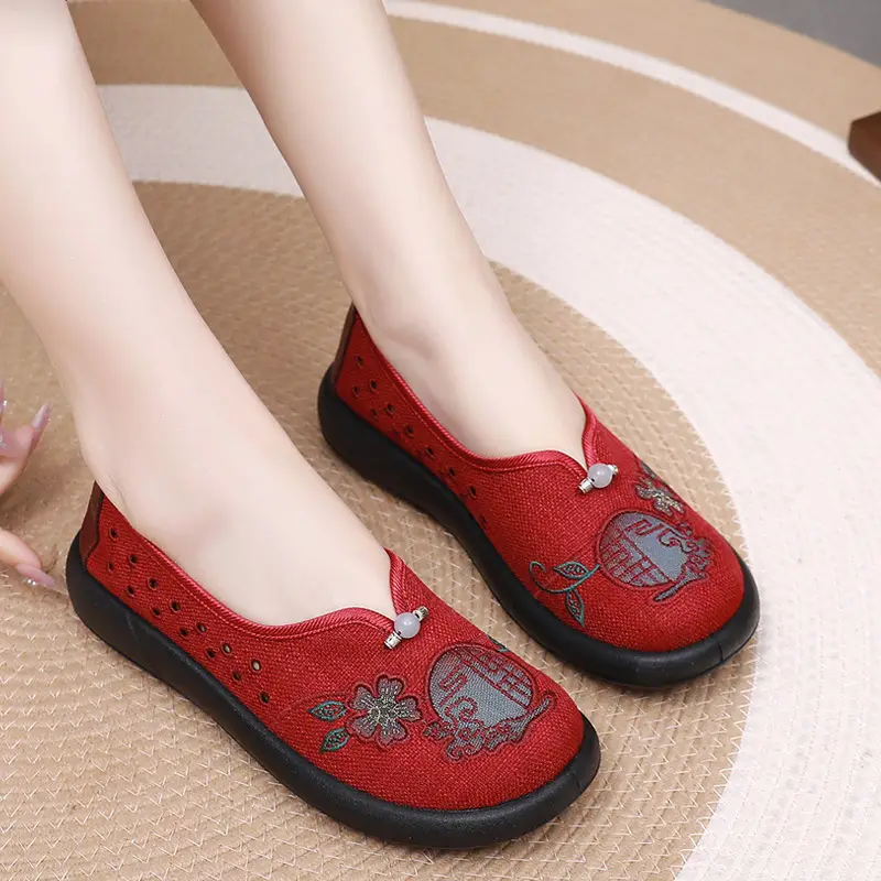 Summer Mom Shoes, Traditional Beijing Cloth Shoes for Women, Soft-Soled, Non-Slip, Elderly Shoes, 2026 New Model, Breathable Grandma Shoes - Image 6