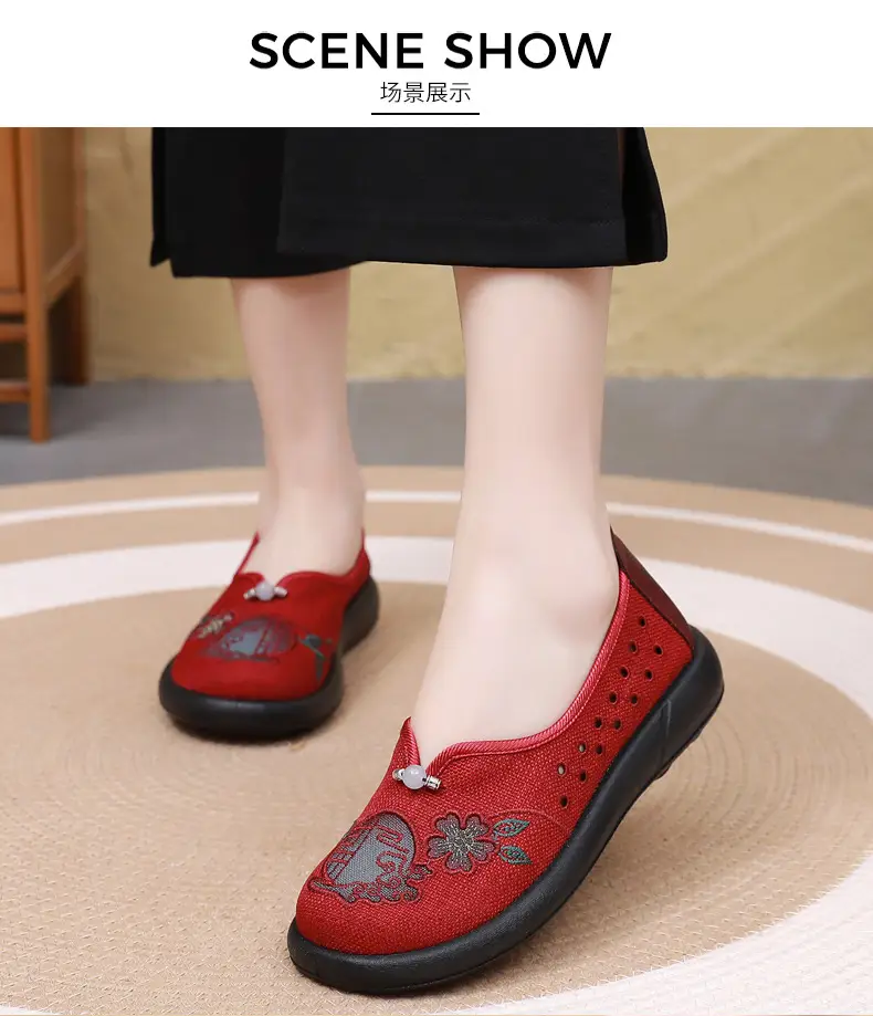 Summer Mom Shoes, Traditional Beijing Cloth Shoes for Women, Soft-Soled, Non-Slip, Elderly Shoes, 2026 New Model, Breathable Grandma Shoes — feature 13