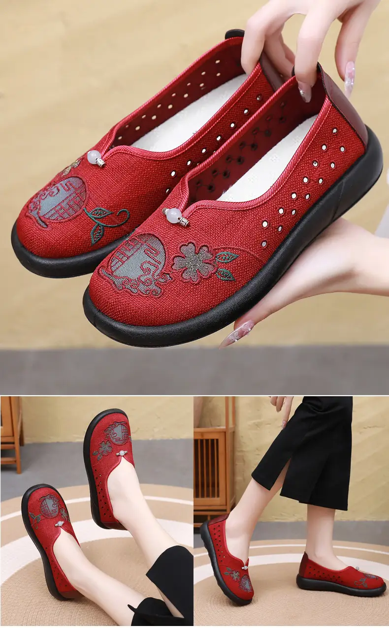 Summer Mom Shoes, Traditional Beijing Cloth Shoes for Women, Soft-Soled, Non-Slip, Elderly Shoes, 2026 New Model, Breathable Grandma Shoes — feature 14