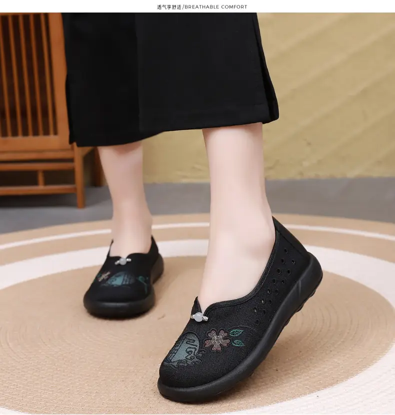 Summer Mom Shoes, Traditional Beijing Cloth Shoes for Women, Soft-Soled, Non-Slip, Elderly Shoes, 2026 New Model, Breathable Grandma Shoes — feature 19