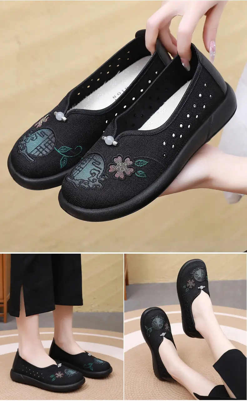 Summer Mom Shoes, Traditional Beijing Cloth Shoes for Women, Soft-Soled, Non-Slip, Elderly Shoes, 2026 New Model, Breathable Grandma Shoes — feature 20