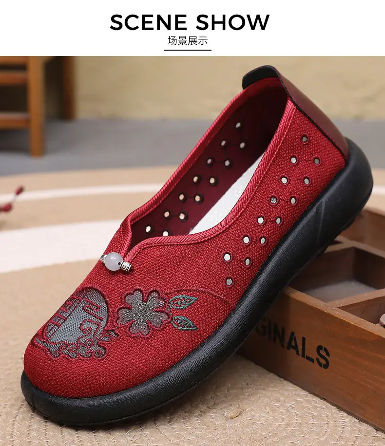 Summer Mom Shoes, Traditional Beijing Cloth Shoes for Women, Soft-Soled, Non-Slip, Elderly Shoes, 2026 New Model, Breathable Grandma Shoes — feature 25