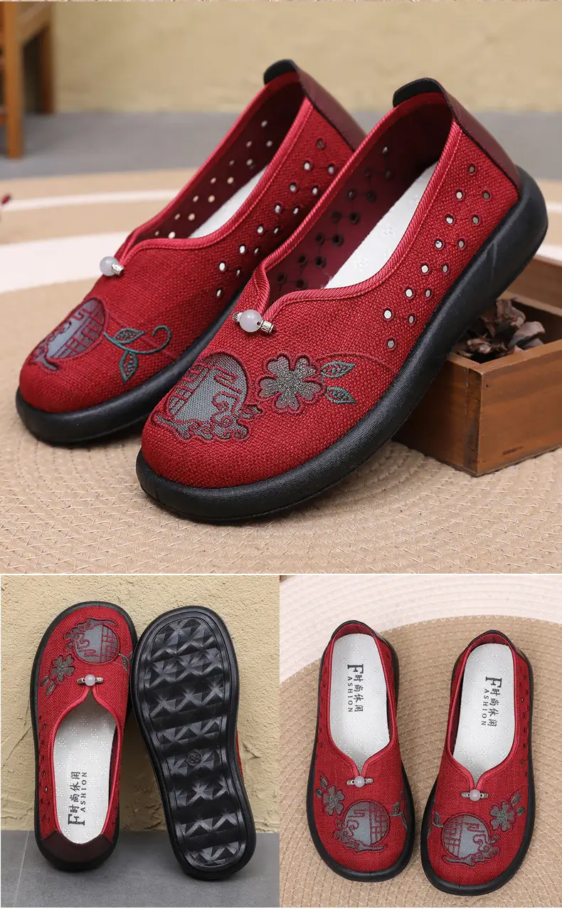 Summer Mom Shoes, Traditional Beijing Cloth Shoes for Women, Soft-Soled, Non-Slip, Elderly Shoes, 2026 New Model, Breathable Grandma Shoes — feature 26