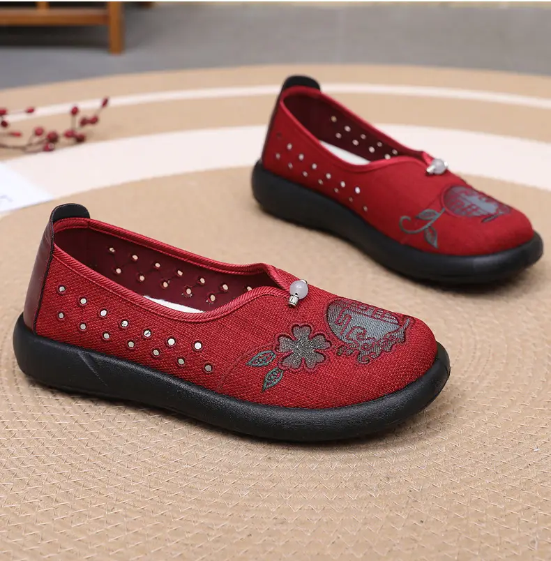 Summer Mom Shoes, Traditional Beijing Cloth Shoes for Women, Soft-Soled, Non-Slip, Elderly Shoes, 2026 New Model, Breathable Grandma Shoes — feature 27