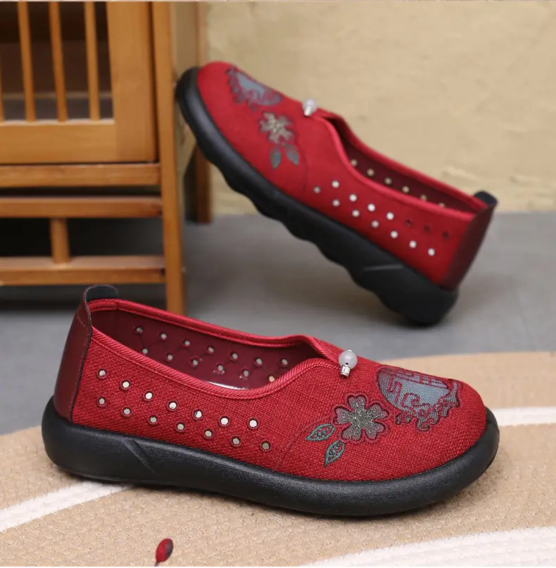 Summer Mom Shoes, Traditional Beijing Cloth Shoes for Women, Soft-Soled, Non-Slip, Elderly Shoes, 2026 New Model, Breathable Grandma Shoes — feature 28