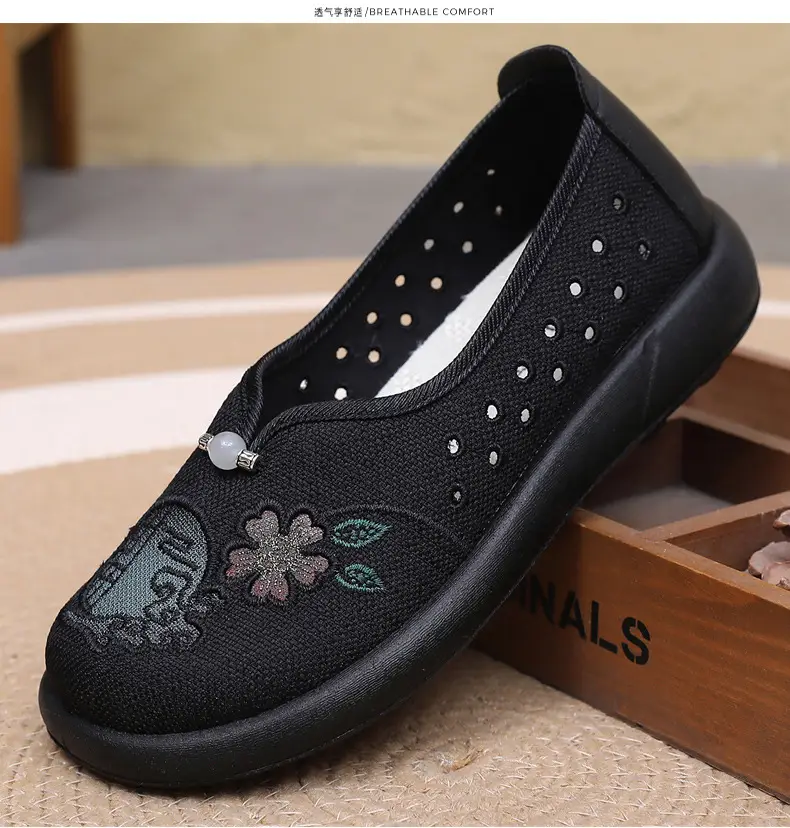 Summer Mom Shoes, Traditional Beijing Cloth Shoes for Women, Soft-Soled, Non-Slip, Elderly Shoes, 2026 New Model, Breathable Grandma Shoes — feature 29